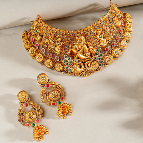 Madhavi Krishna Blessing Gold Choker Set