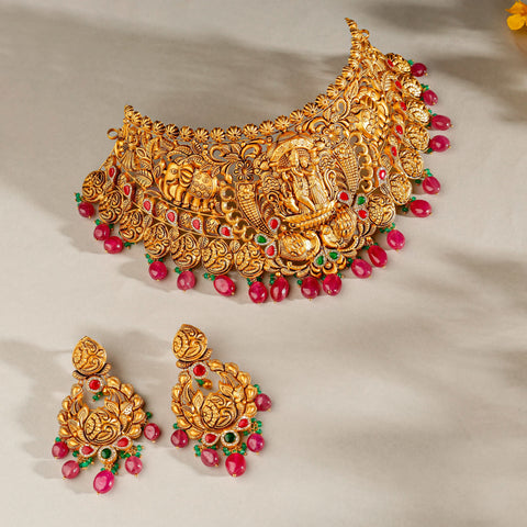 Niharika Radha Krishna Divinity Gold Choker Set
