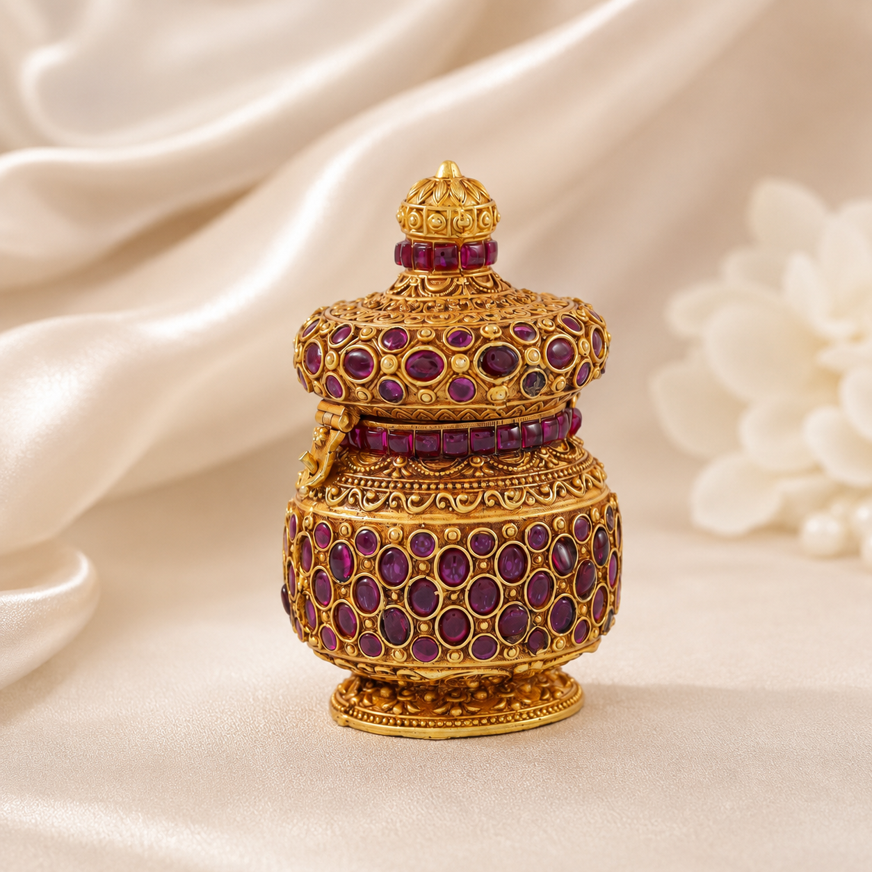 Beautiful Antique Silver Sindoor Box