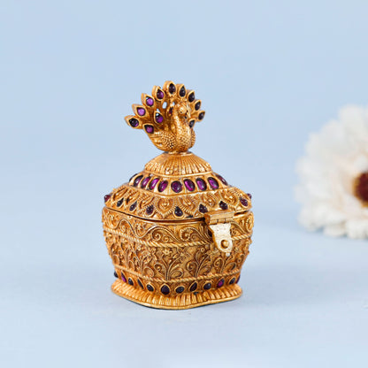 Regal Peacock Desing Silver Box