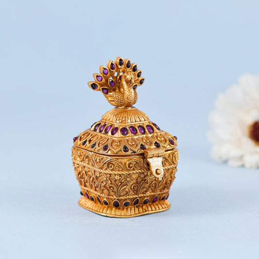 Regal Peacock Desing Silver Box