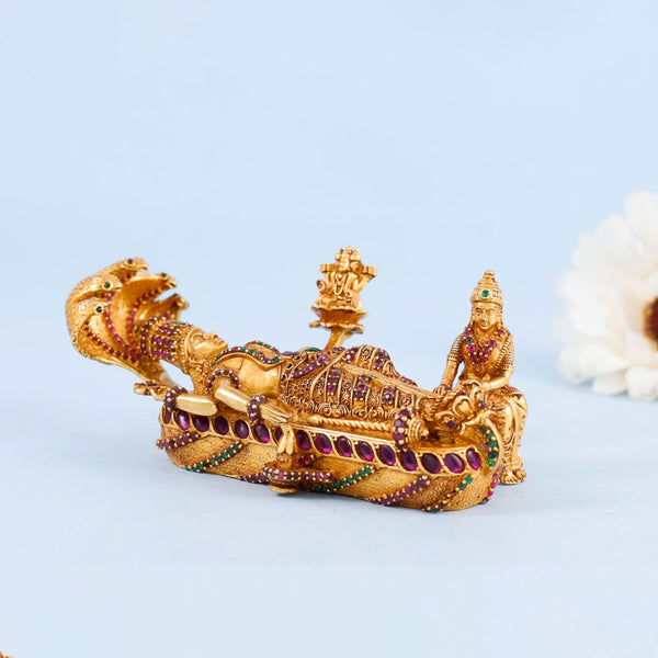 Antique Vishnu Lakshmi Silver Idol