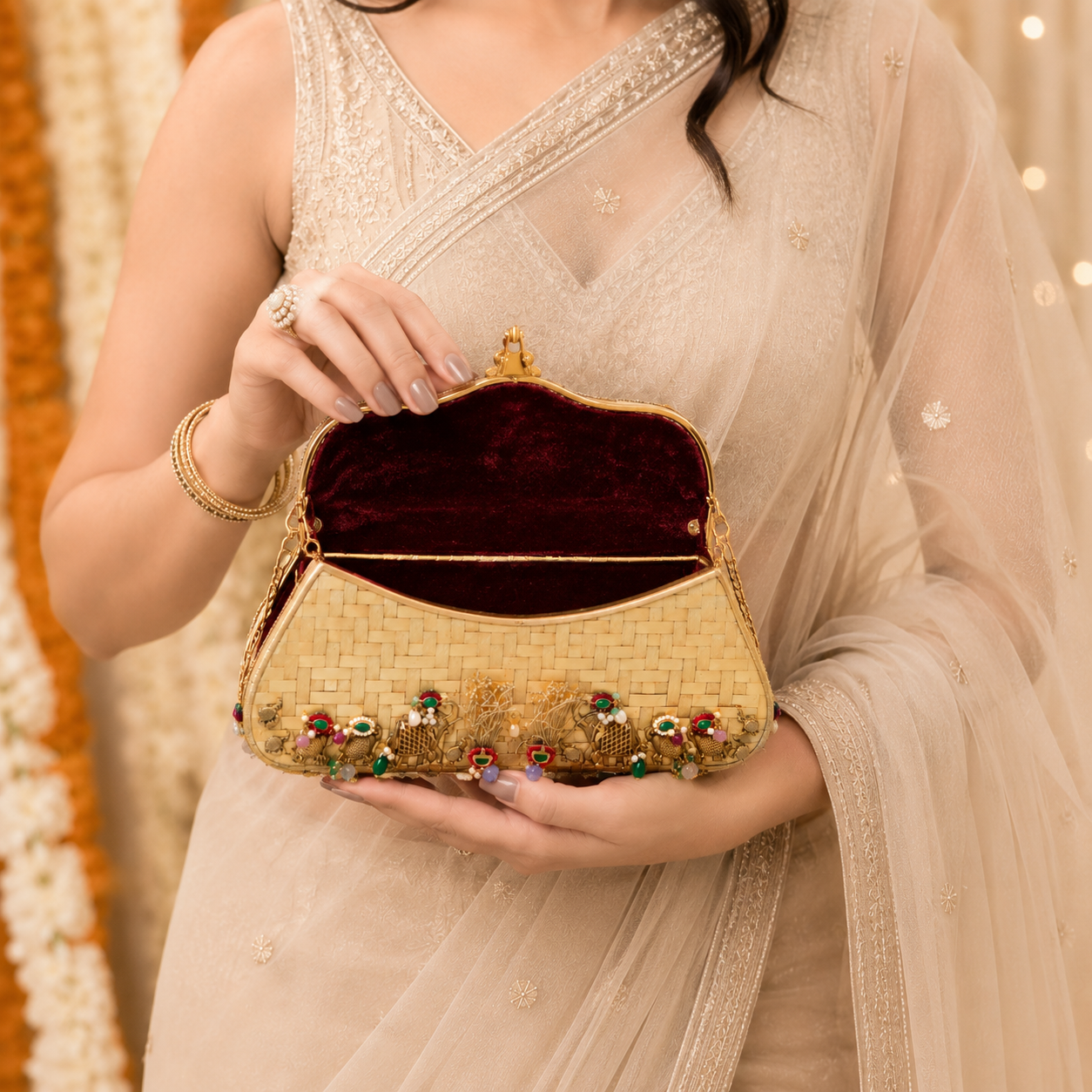 Lotus Miracle Silver Purse