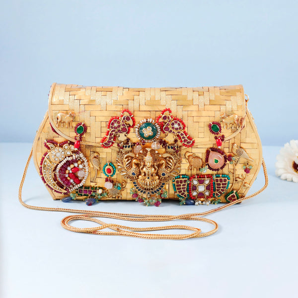 Regal Peacock Silver Purse