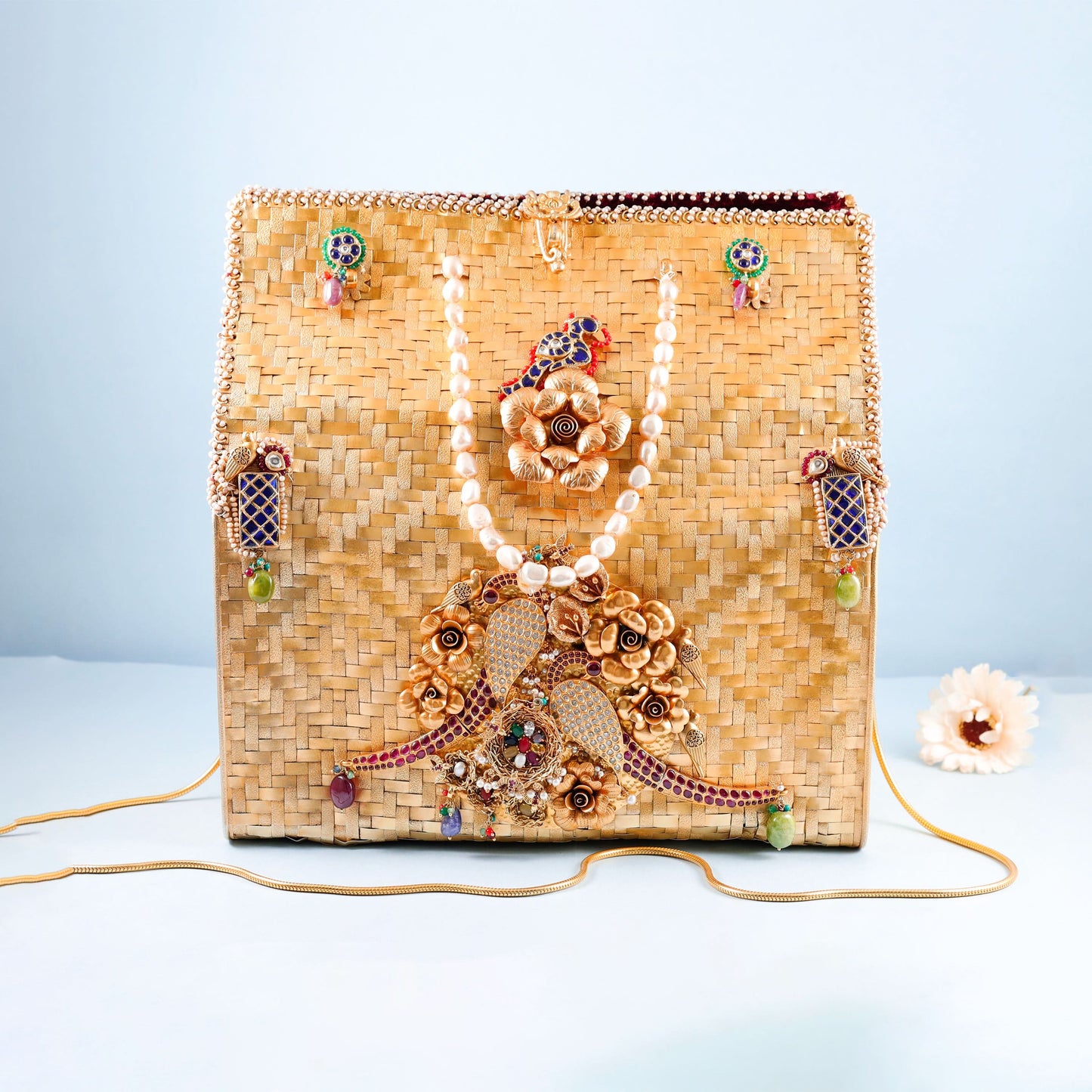 Traditional  Golden Plated Silver Purse