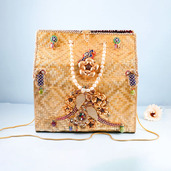 Traditional  Golden Plated Silver Purse