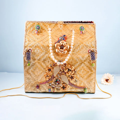 Traditional  Golden Plated Silver Purse