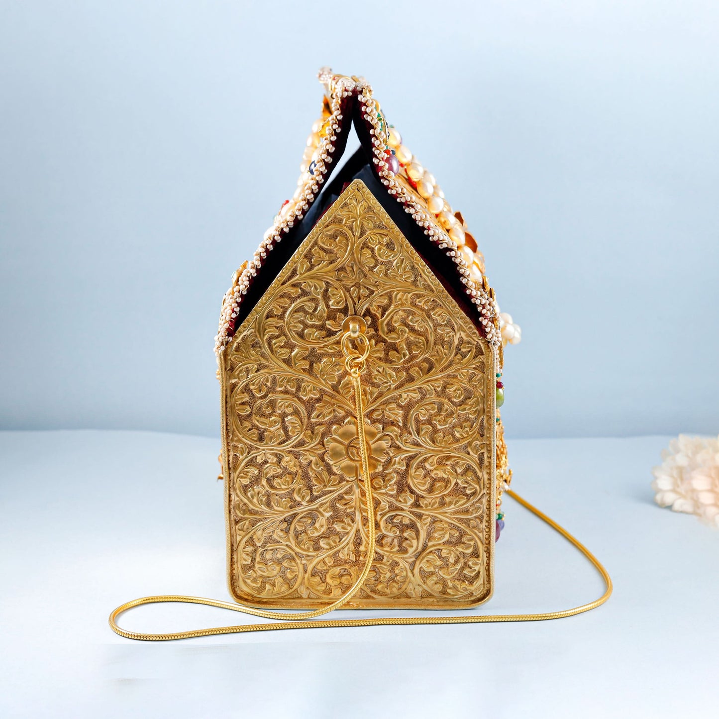 Traditional  Golden Plated Silver Purse