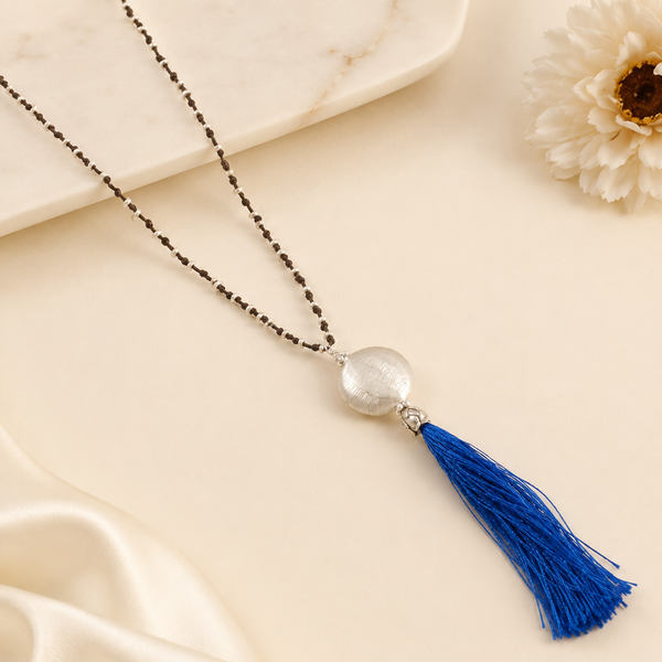 Anika Vibrant Blue Silver Necklace