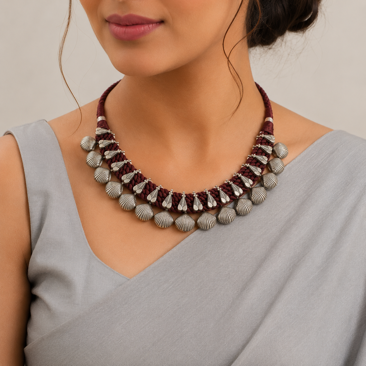 Riya Antique Silver Necklace