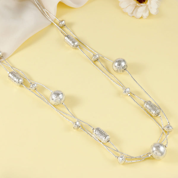 Chhavi Elegant Silver With Intricate Beads Necklace