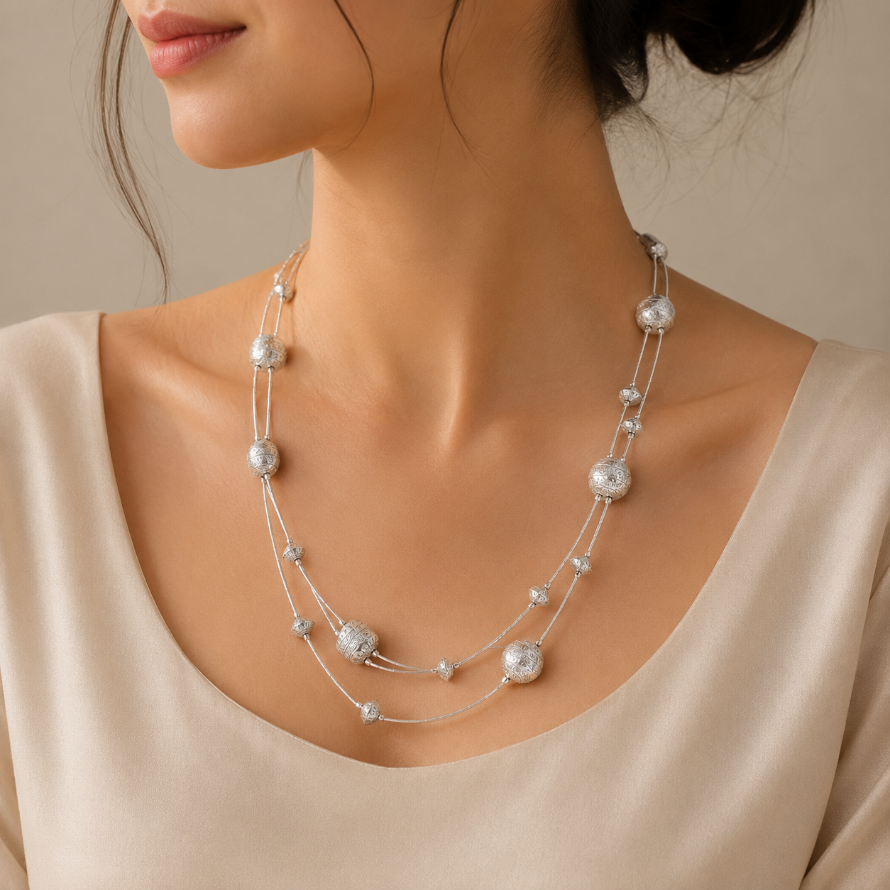 Chhavi Elegant Silver Necklace
