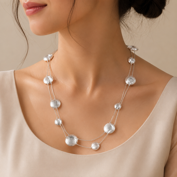Divya Beads Charm Silver  Necklace