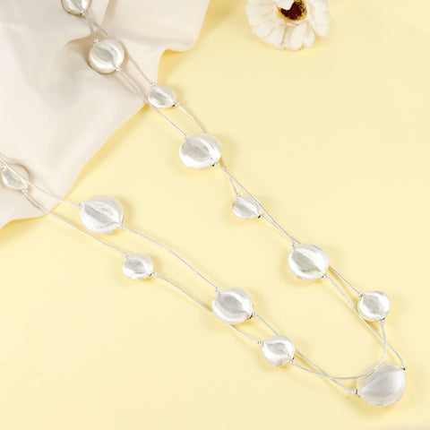 Divya Elegant Silver Beads Charm Necklace