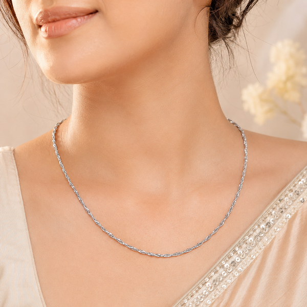 Arnika Elegant Twisted Silver Chain  Everyday Wear