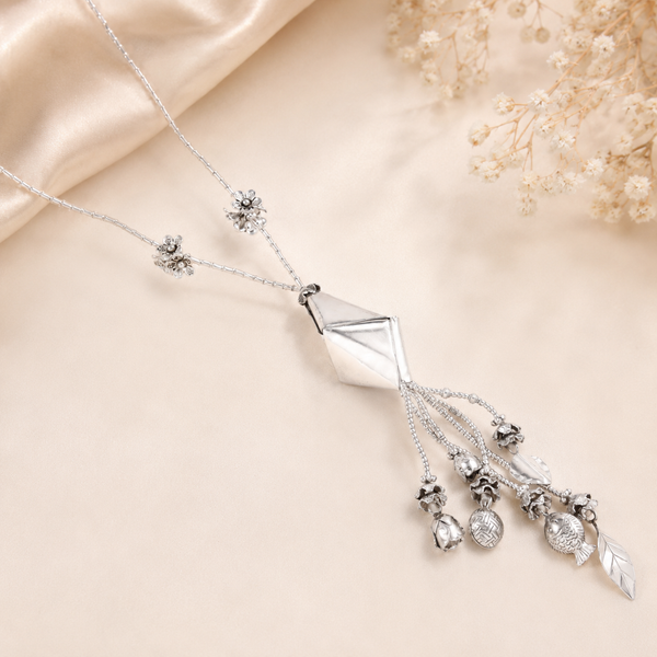 Gauri Charms Silver Necklace