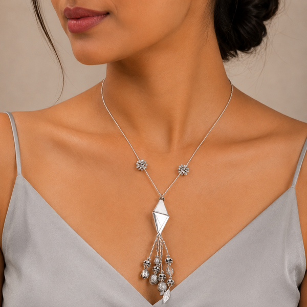Gauri Charms Silver Necklace