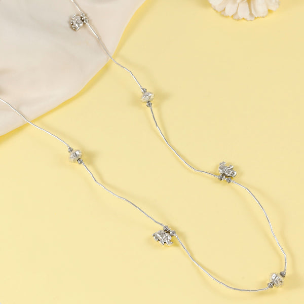 Ishani Royal Elephant Silver Necklace