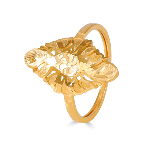 Vaanya Ornate Petal Gold Ring
