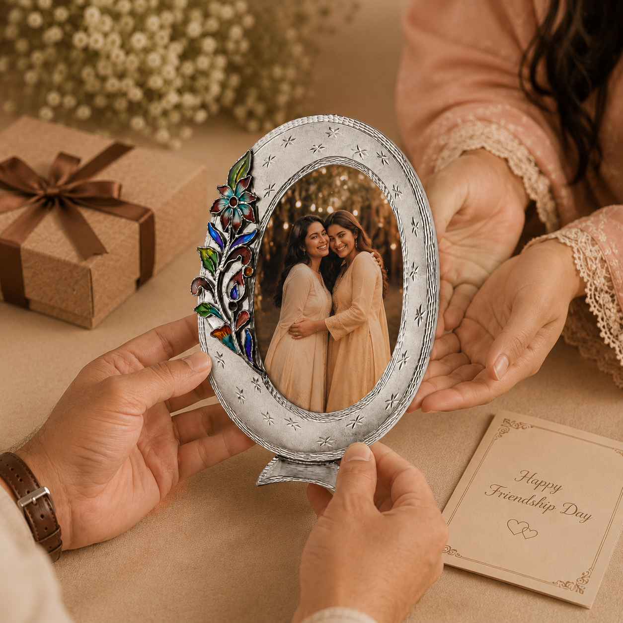Heirloom Floral Silver  Photo Frame