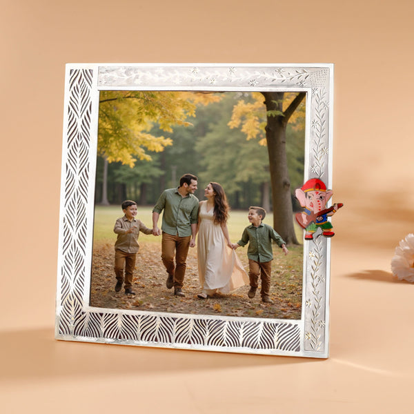 Ganesh Blessings Family Silver Photo Frame