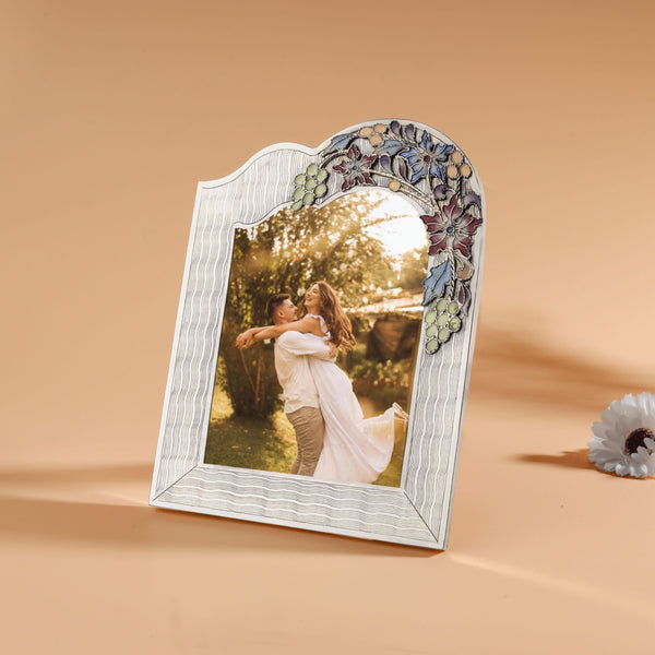 Floral Elegance Silver Photo Frame
