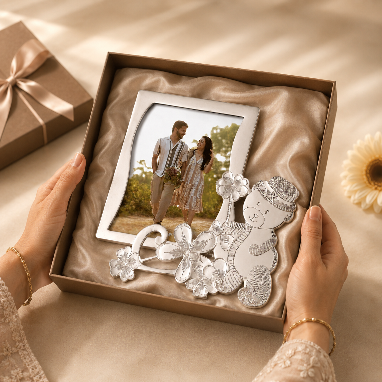 Sweet Teddy Memories Silver Photo Frame