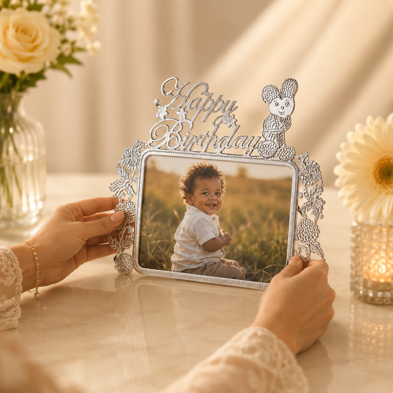 Happy Birthday Little Joys Silver Photo Frame