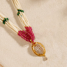 Kritika Oval Shaped Shimmering Gold  Necklace Set