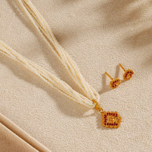 Divine Floral Motif Pendant Gold Necklace Set