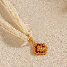 Divine Floral Motif Pendant Gold Necklace Set