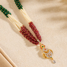 Pallavi Rajwadi Navratna Pendant Gold Necklace