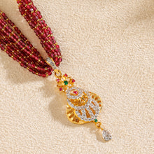 Pallavi Rajwadi Navratna Pendant Gold Necklace
