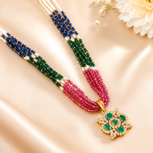 Anvika Green Cubic Zirconia Gold Necklace