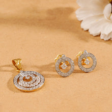 Nandini White Crystals Circular Gold Pendant Set