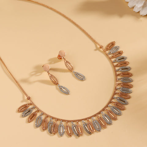 Gayatri Royal Rose Gold Necklace Set