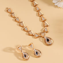 Regal Triangle Sparkle Gold Necklace Set