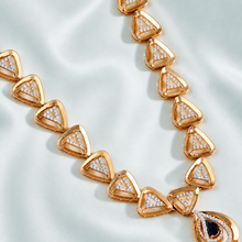 Regal Triangle Sparkle Gold Necklace Set