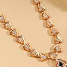 Regal Triangle Sparkle Gold Necklace Set
