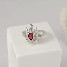 Divine Turtle Ruby Silver Ring For Him