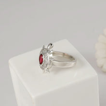 Divine Turtle Ruby Silver Ring For Him