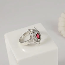 Divine Turtle Ruby Silver Ring For Him