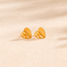 Tiny Heart Glow Studs Gold Earrings