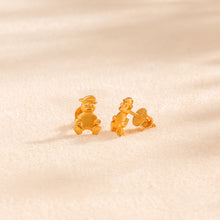 Little Bear Gold Earrings For Kids