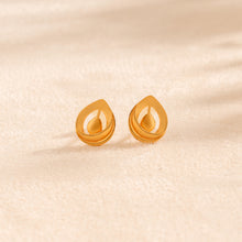 Jiya Leaf Shape Studs Gold Earrings