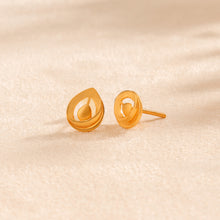 Jiya Leaf Shape Studs Gold Earrings