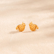 Charming Squirrel Gold Earrings For Kids