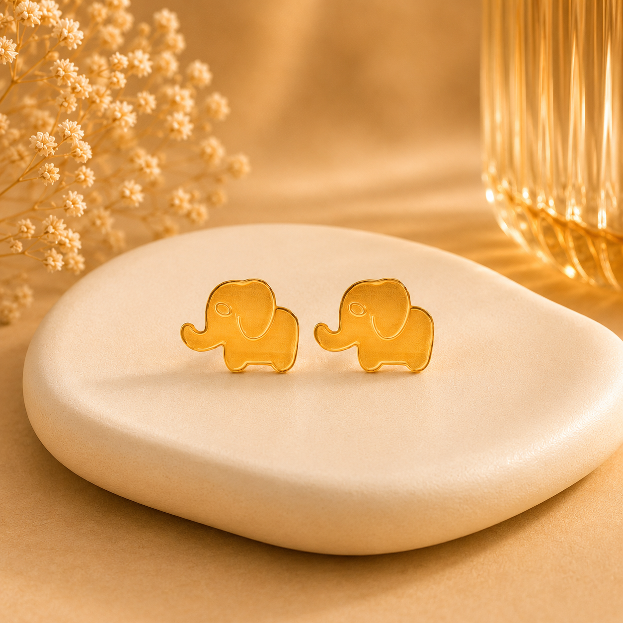 Elephant Gold Earrings For Kids