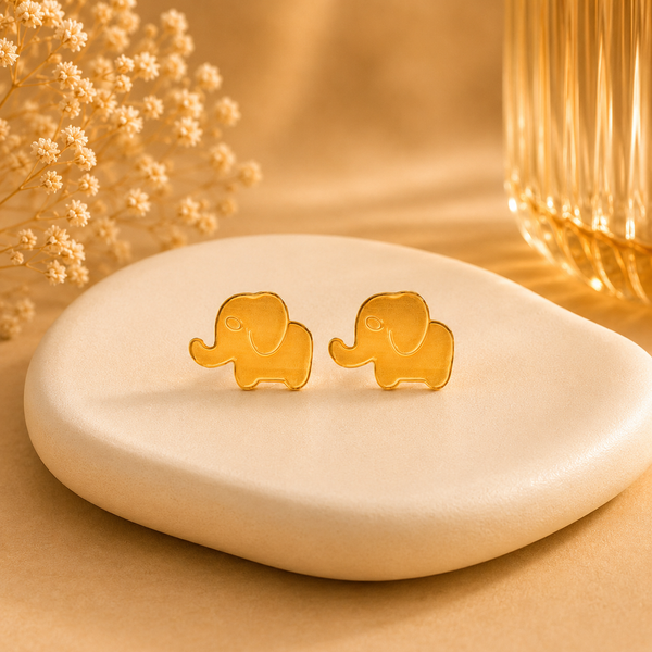 Elephant Gold Earrings For Kids