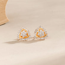 Tara Floral Trigon Gold Earrings